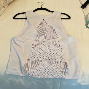 Carbon 38 crochet back top sz xs